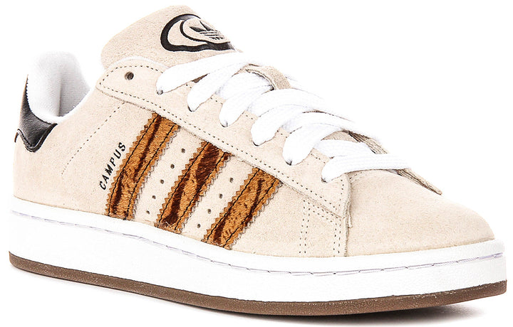 Adidas Campus 00S In Beige Leopard Strips For Junior