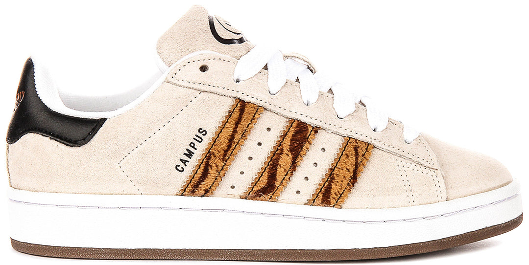 Adidas Campus 00S In Beige Leopard Strips For Junior