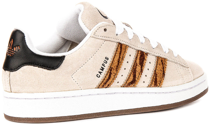Adidas Campus 00S In Beige Leopard Strips For Junior