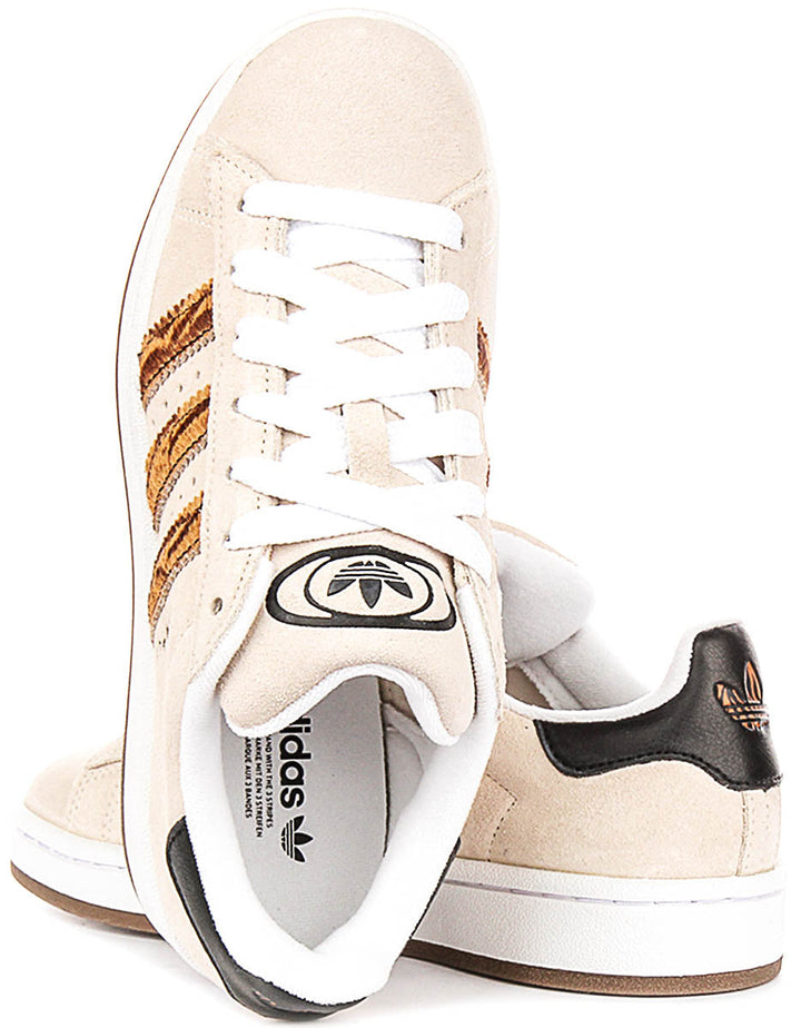Adidas Campus 00S In Beige Leopard Strips For Junior