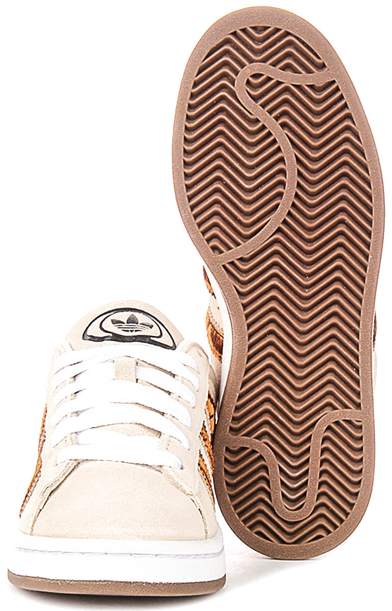 Adidas Campus 00S In Beige Leopard Strips For Junior
