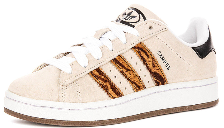 Adidas Campus 00S In Beige Leopard Strips For Junior