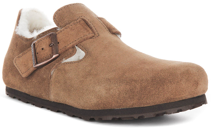Birkenstock London Shearlin en daim marron | Coupe régulière