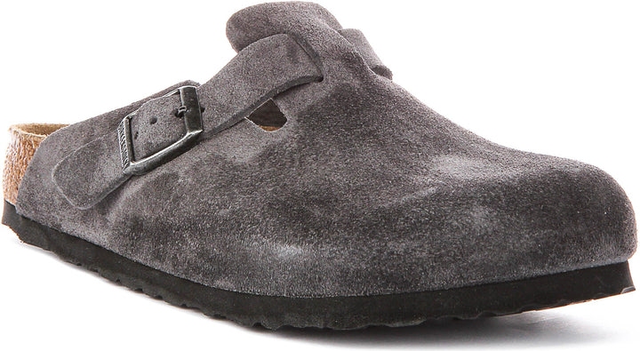 Birkenstock Boston Bs In Charcoal | Regular Fit