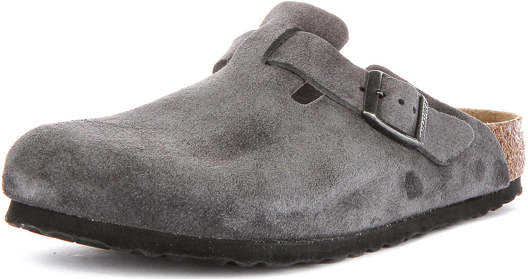 Birkenstock Boston Bs In Charcoal | Regular Fit