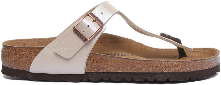 Birkenstock Gizeh Sandales Femme en Birko Flor En Crème
