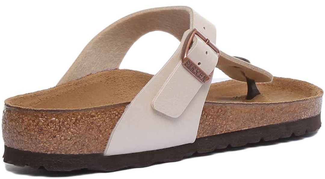 Birkenstock Gizeh Sandales Femme en Birko Flor En Crème