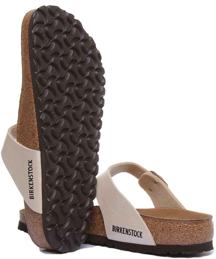 Birkenstock Gizeh Sandales Femme en Birko Flor En Crème