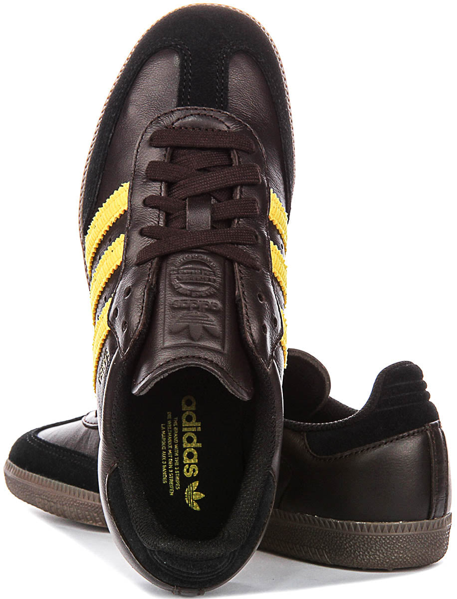 Adidas Samba OG In Dark Brown Yellow For Men