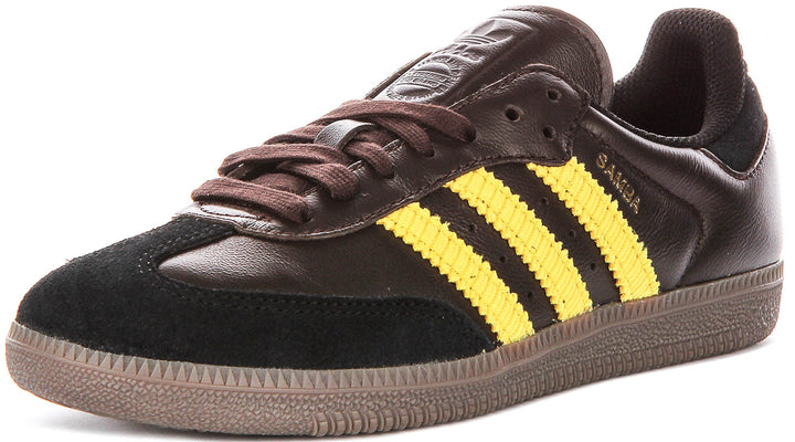 Adidas Samba OG In Dark Brown Yellow For Men