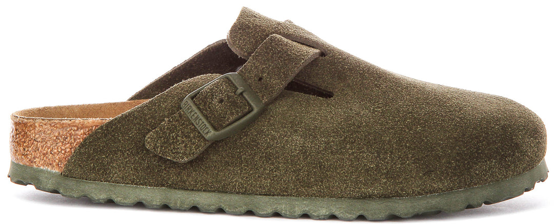 Birkenstock Boston Bs In Dark Green | Narrow Fit