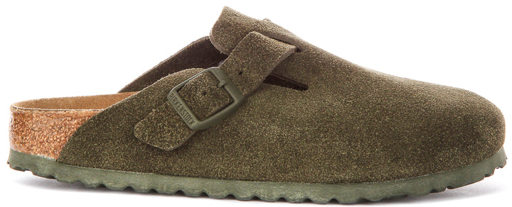 Birkenstock Boston Bs In Dark Green | Narrow Fit