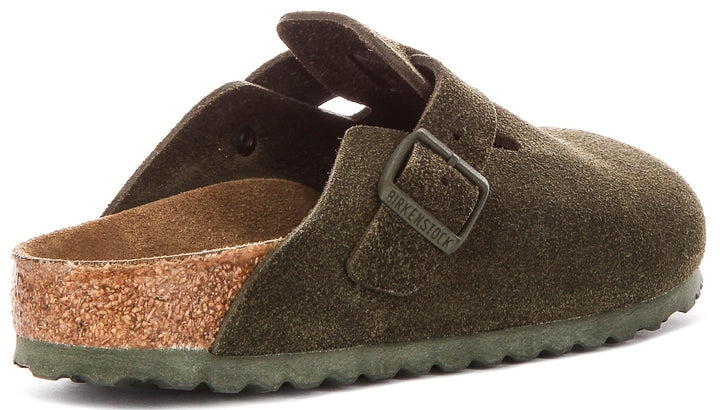 Birkenstock Boston Bs In Dark Green | Narrow Fit