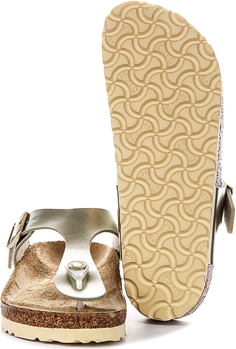 Birkenstock Gizeh Kids Bs In Gold For Junoir | Narrow Fit
