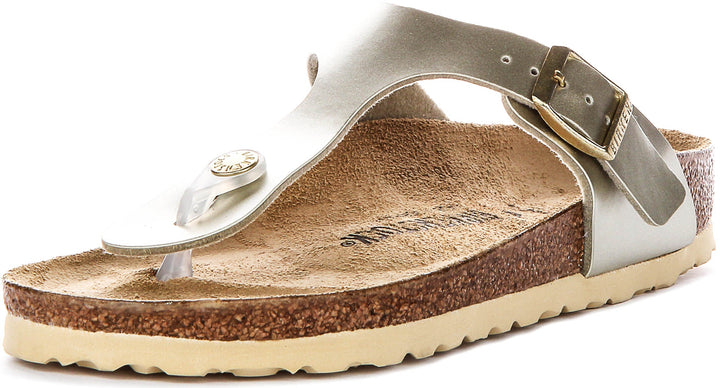 Birkenstock Gizeh Kids Bs In Gold For Junoir | Narrow Fit