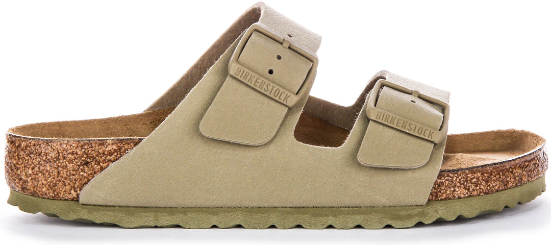 Birkenstock Arizona BS Sandales à Deux Brides Réglables en Birko Flor en Kaki