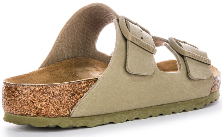 Birkenstock Arizona BS Sandales à Deux Brides Réglables en Birko Flor en Kaki