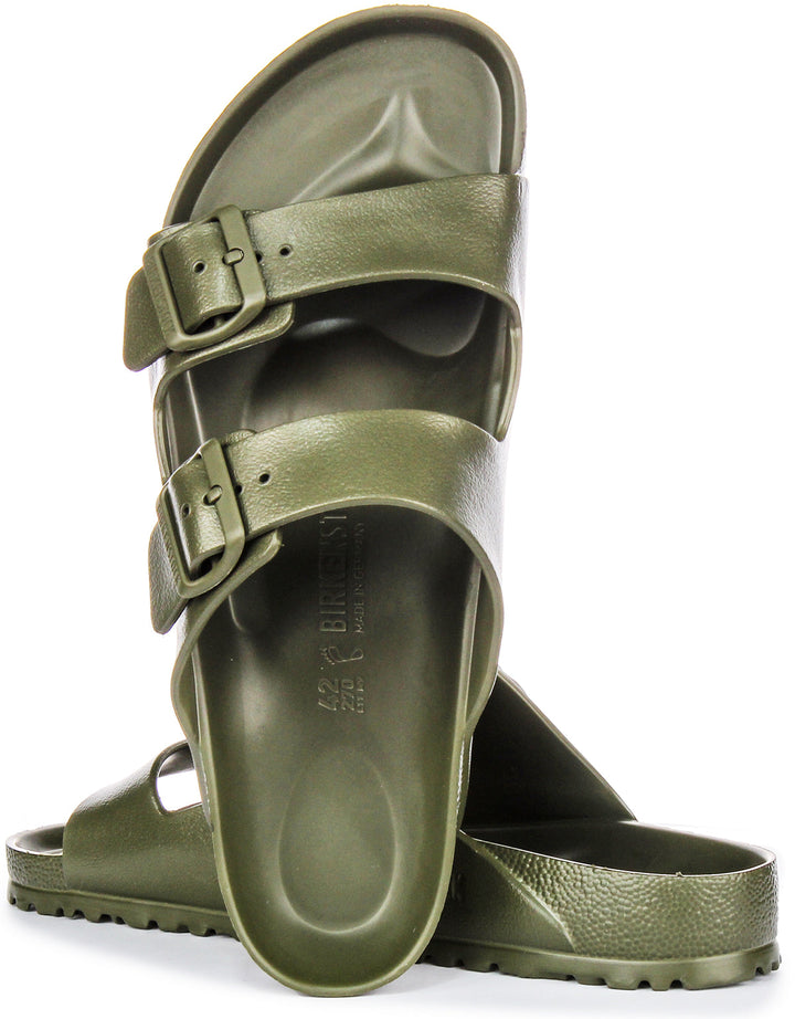 Birkenstock Arizona EVA Sandales à Deux Brides en Caoutchouc Style EVA Sandales en Kaki