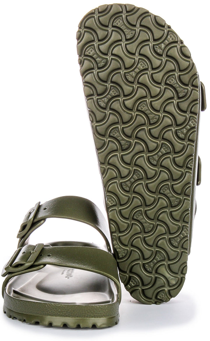 Birkenstock Arizona EVA Sandales à Deux Brides en Caoutchouc Style EVA Sandales en Kaki