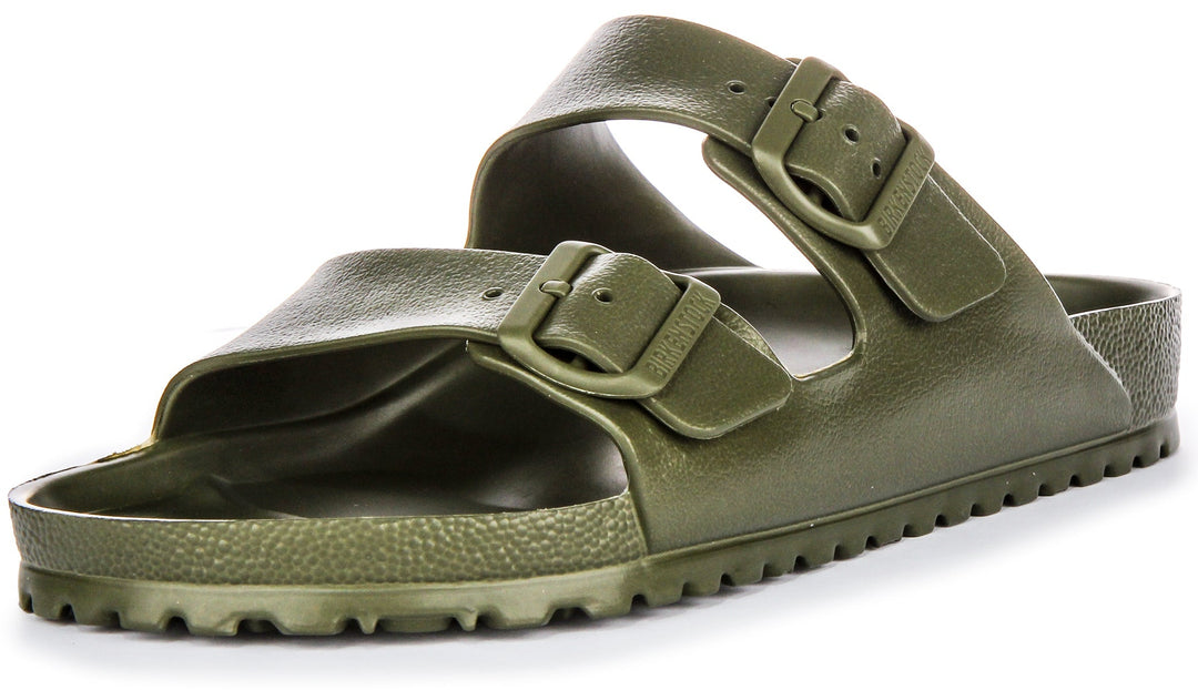 Birkenstock Arizona EVA Sandales à Deux Brides en Caoutchouc Style EVA Sandales en Kaki