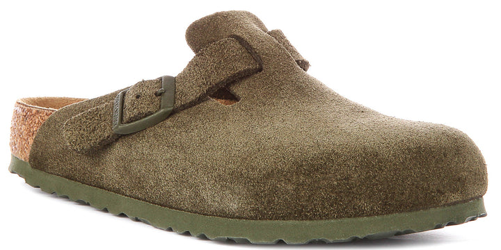 Birkenstock Boston Bs In Khaki Green | Regular Fit