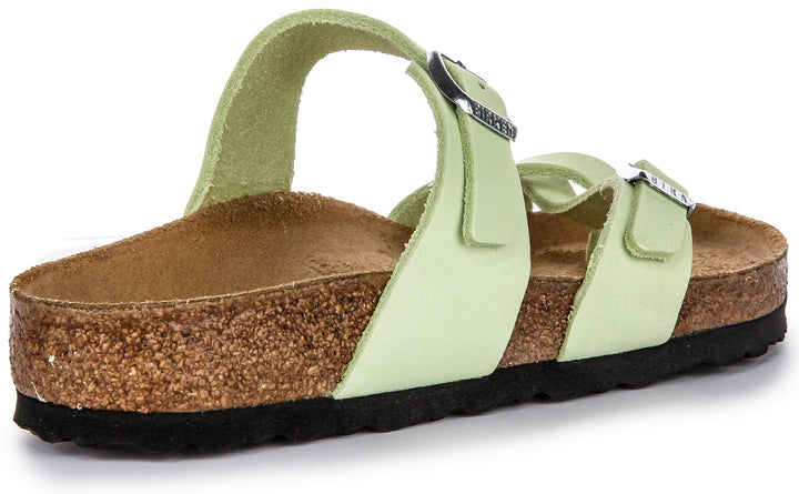 Birkenstock Mayari Sandales Femme en Nubuck avec Boucle et Bride en Lime