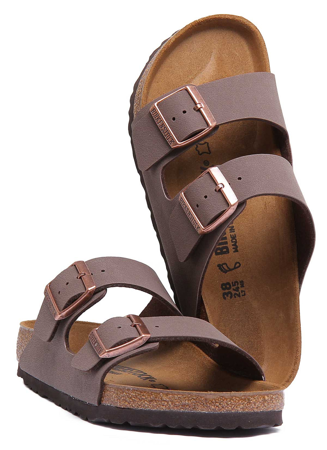 Birkenstock Arizona Sandale à double lanière Birkibuc poure en moca