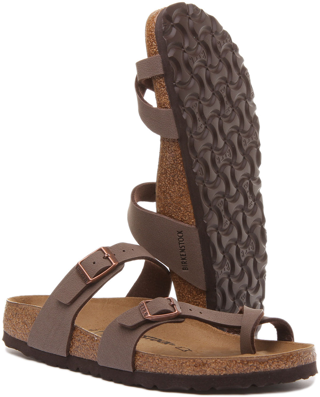 Birkenstock Mayari Sandales à lanières Birko Flor pour femmes en moca