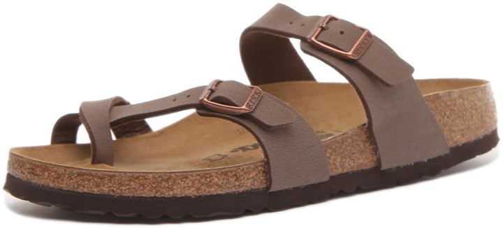 Birkenstock Mayari Sandales à lanières Birko Flor pour femmes en moca