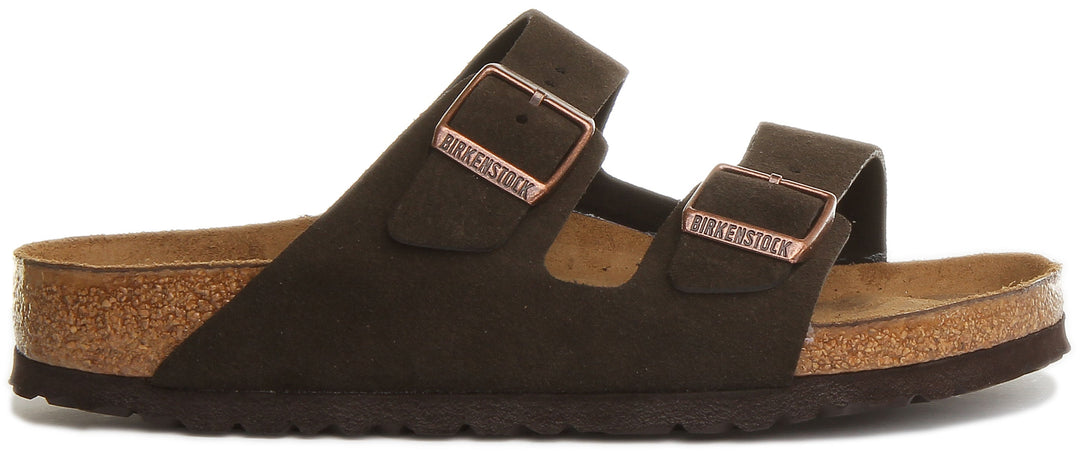 Birkenstock Arizona BS Sandale à double lanière en cuir poure en moka