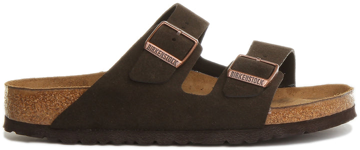 Birkenstock Arizona BS Sandale à double lanière en cuir poure en moka