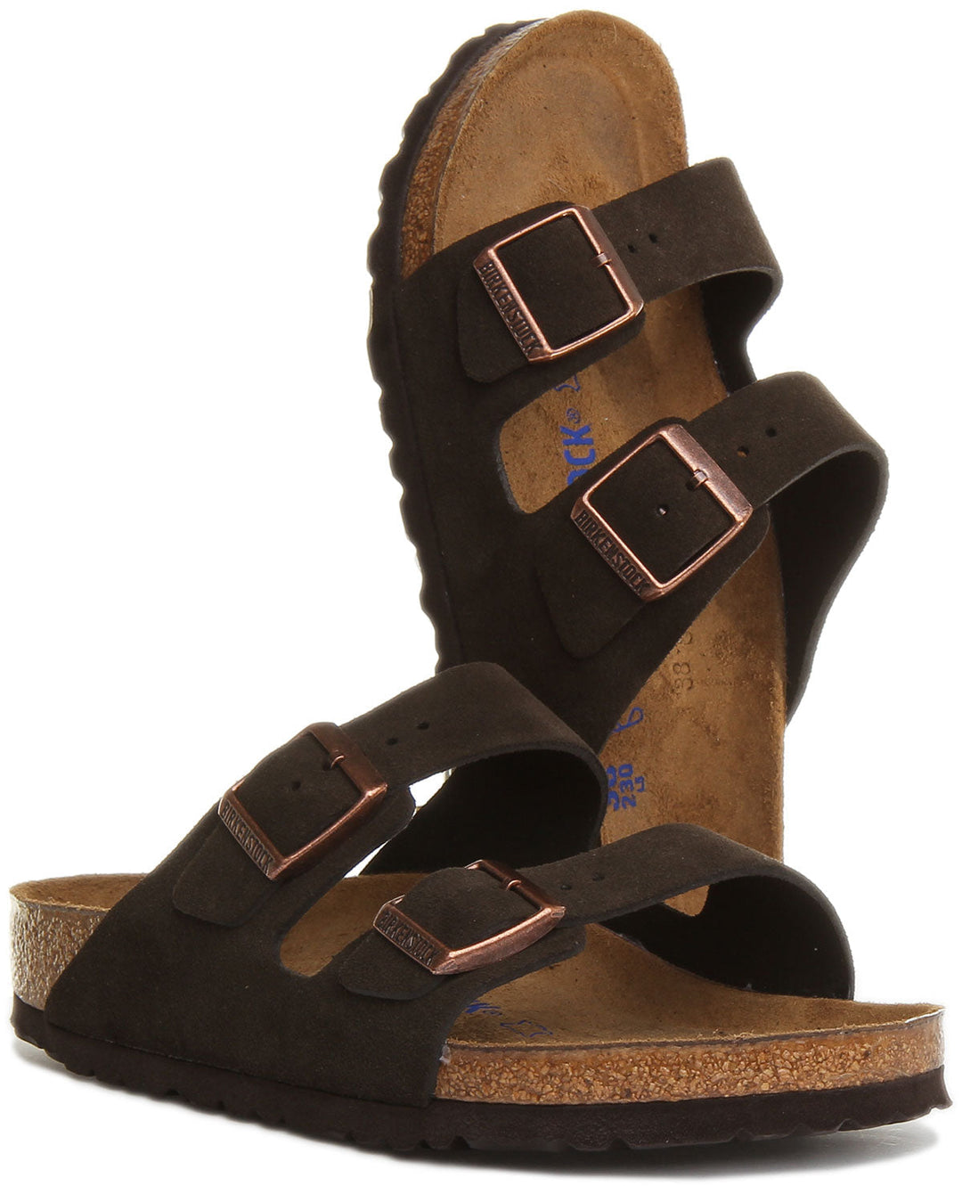 Birkenstock Arizona BS Sandale à double lanière en cuir poure en moka