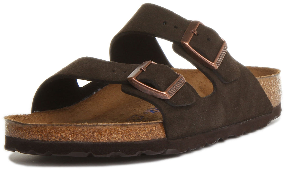 Birkenstock Arizona BS Sandale à double lanière en cuir poure en moka