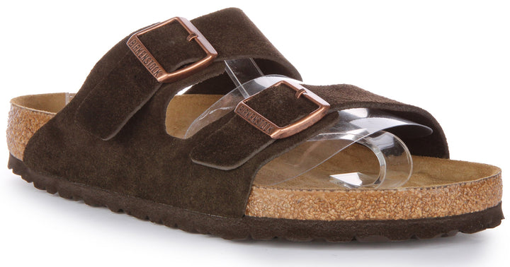 Birkenstock Arizona Sandale en cuir daim pour hommes en mocha