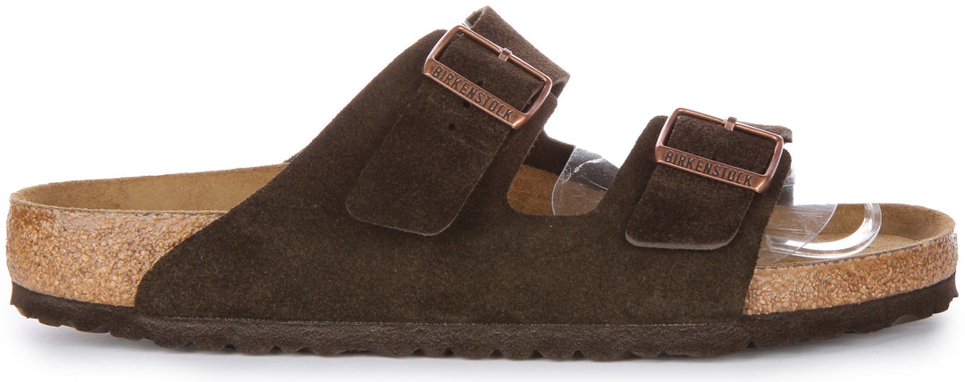 Birkenstock Arizona Sandale en cuir daim pour hommes en mocha