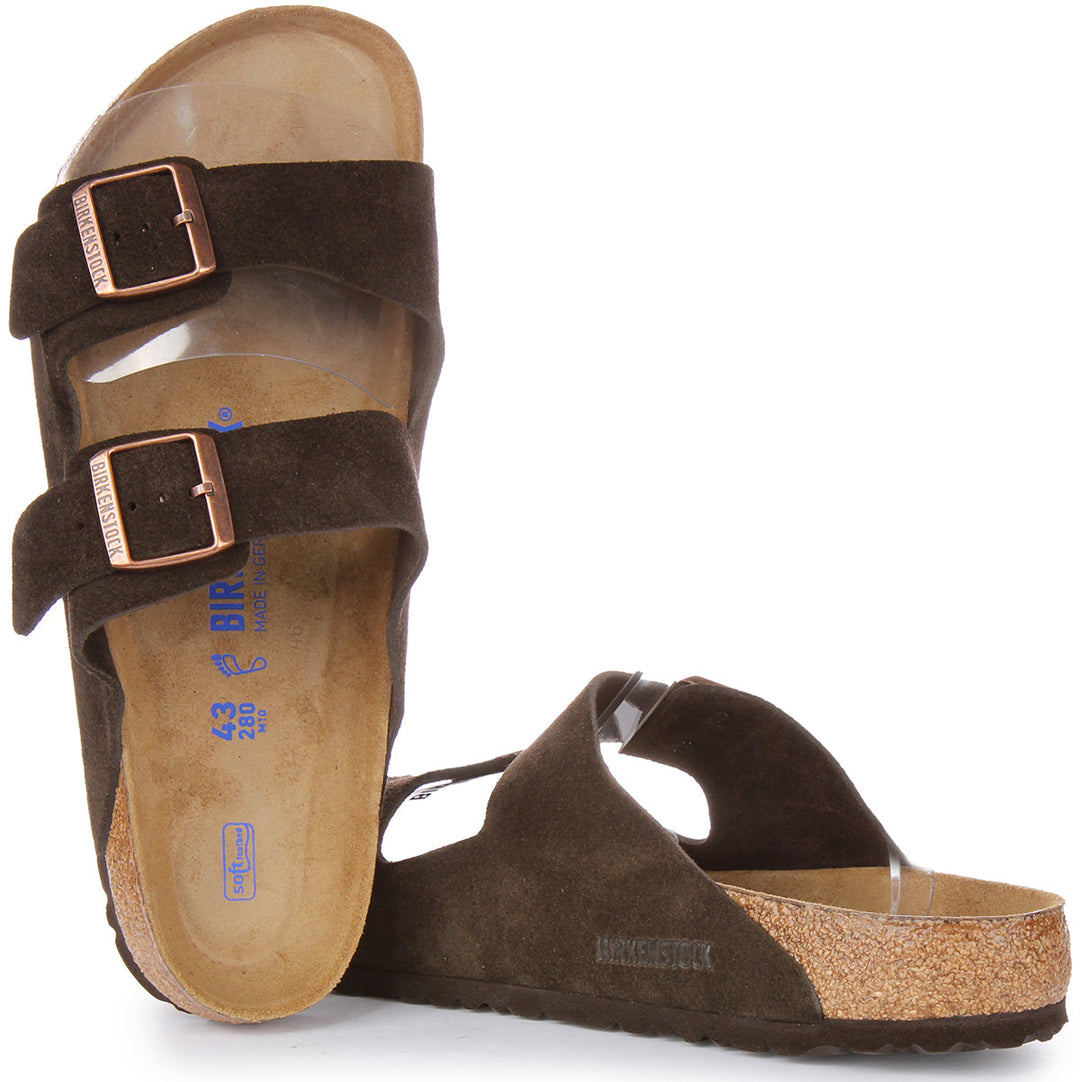 Birkenstock Arizona Sandale en cuir daim pour hommes en mocha