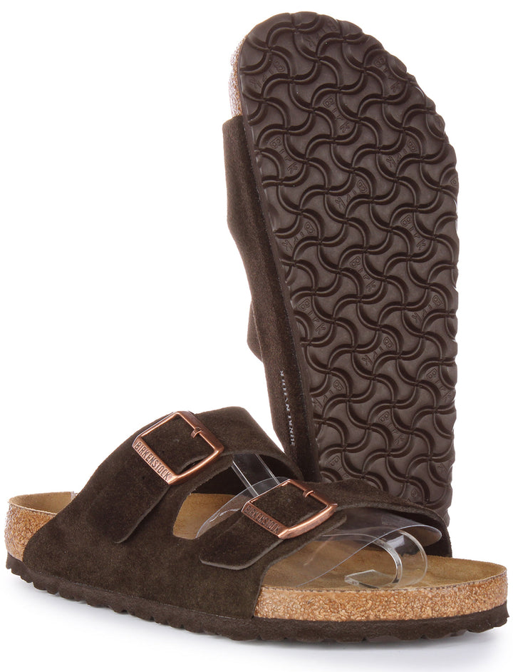 Birkenstock Arizona Sandale en cuir daim pour hommes en mocha