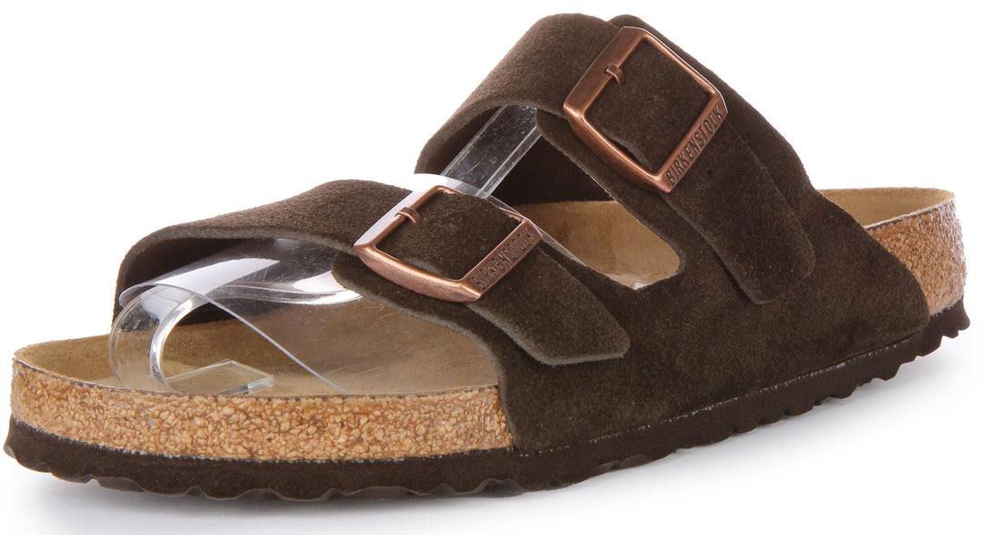 Birkenstock Arizona Sandale en cuir daim pour hommes en mocha