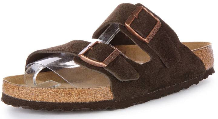 Birkenstock Arizona Sandale en cuir daim pour hommes en mocha