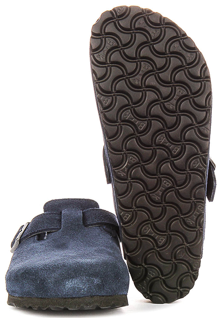 Birkenstock Boston Shearling In Navy | Regular Fit
