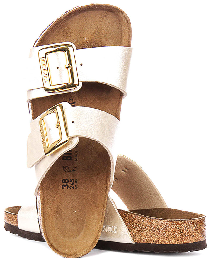 Birkenstock Sydney Cushion In Pearl White For Women | Regular Fit