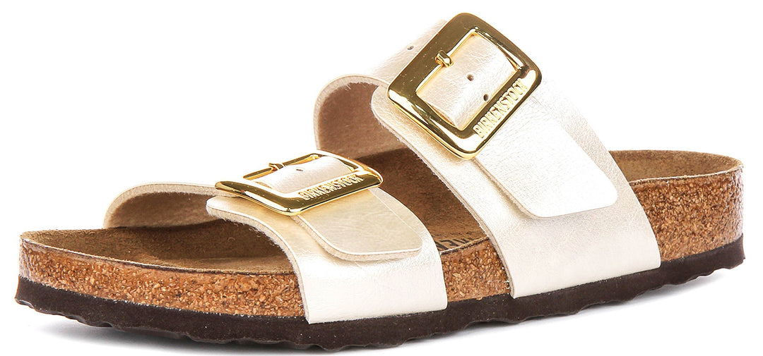 Birkenstock Sydney Cushion In Pearl White For Women | Regular Fit