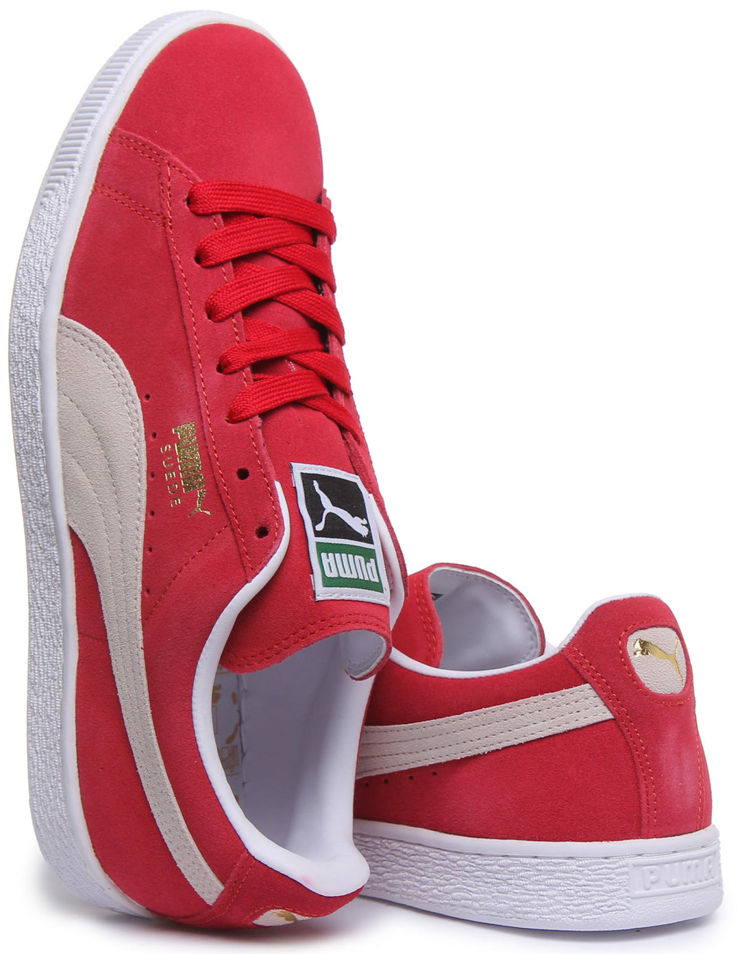 Puma Suede Classic + Baskets à lacets rouges poure
