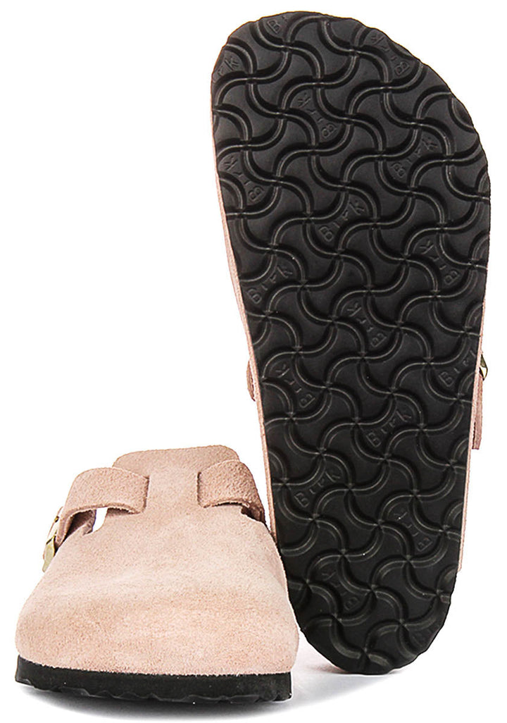 Birkenstock Boston Bs en Rose pour Unisexe