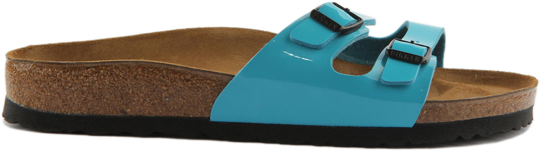 Birkenstock Ibiza Sandales Birko Flor à double lanière pour femmes en bleu marine