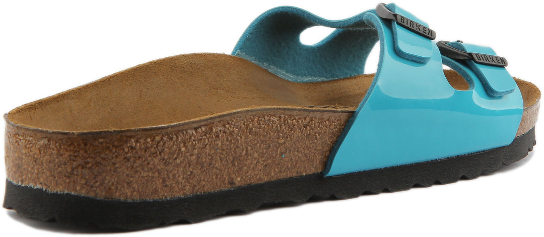 Birkenstock Ibiza Sandales Birko Flor à double lanière pour femmes en bleu marine