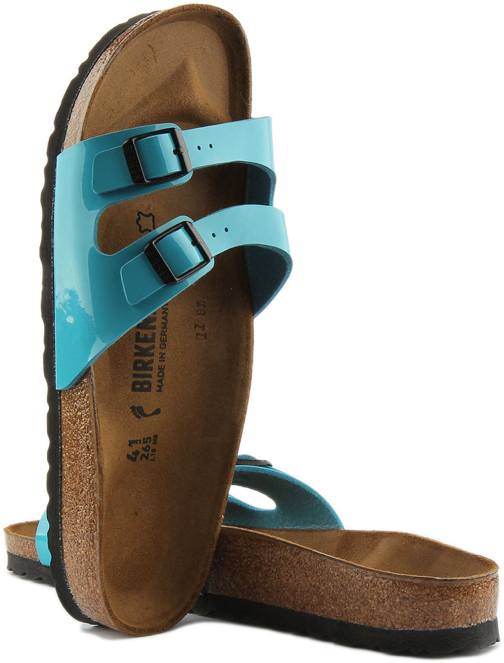 Birkenstock Ibiza Sandales Birko Flor à double lanière pour femmes en bleu marine
