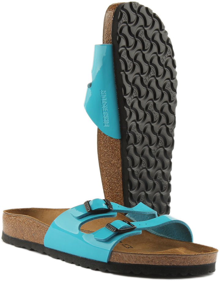 Birkenstock Ibiza Sandales Birko Flor à double lanière pour femmes en bleu marine