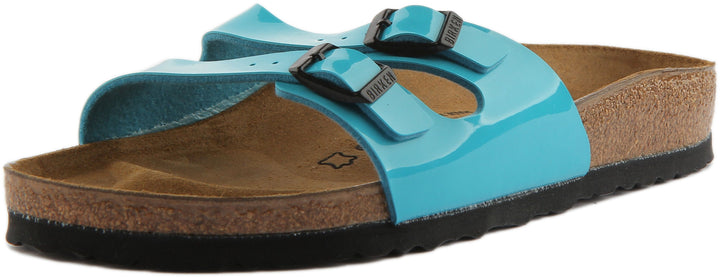 Birkenstock Ibiza Sandales Birko Flor à double lanière pour femmes en bleu marine