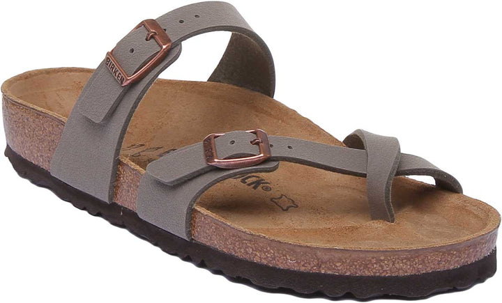 Birkenstock Mayari Sandale électrique à lanières métalliques pour femmes dans pierre